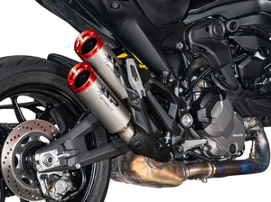 SPARK GDU0839 Ducati Monster 950 / 937 (2021+) Titanium Slip-on Exhaust "DYNO" (EU homologated; red end caps)