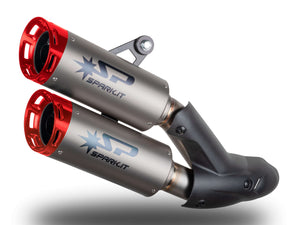 SPARK GDU0839 Ducati Monster 950 / 937 (2021+) Titanium Slip-on Exhaust "DYNO" (EU homologated; red end caps)