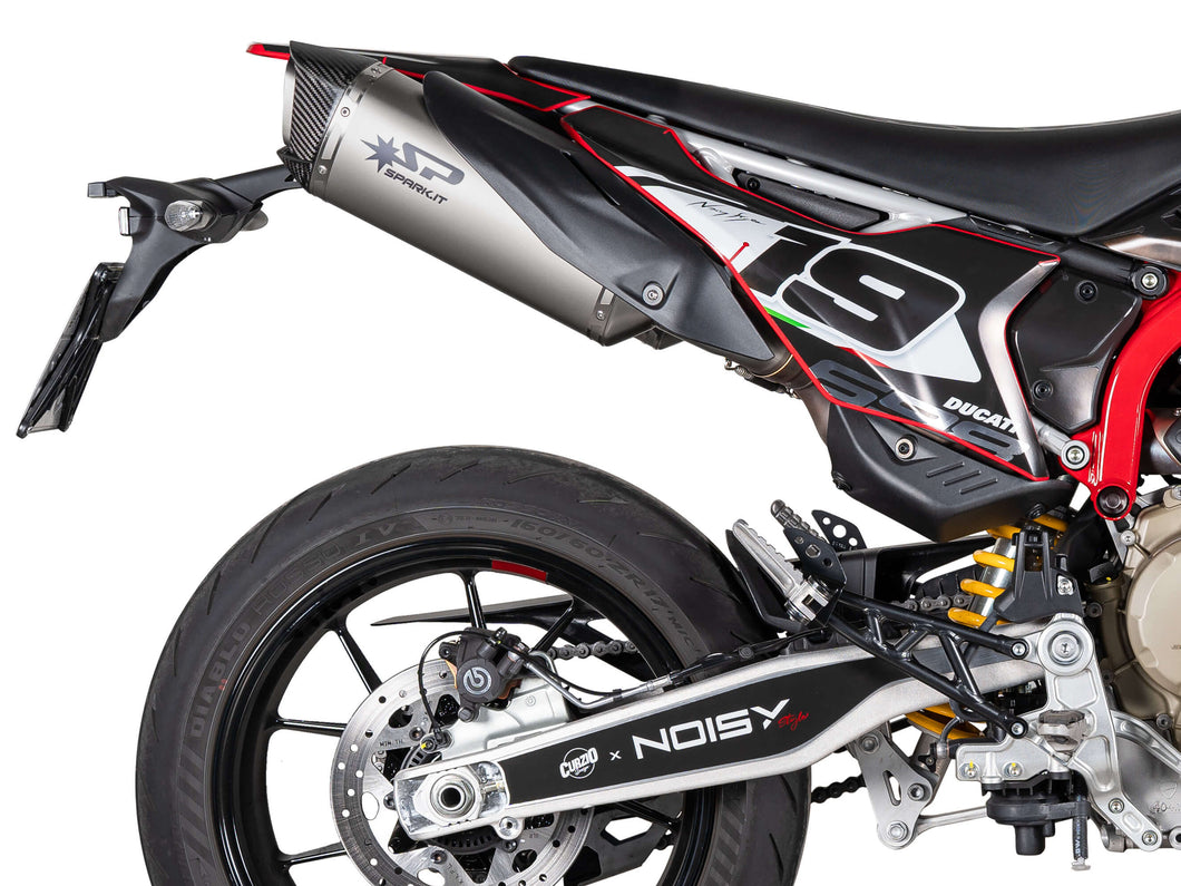 SPARK GDU1809TOM Ducati Hypermotard 698 Mono (2024+) Double Titanium Slip-on Exhaust Kit 