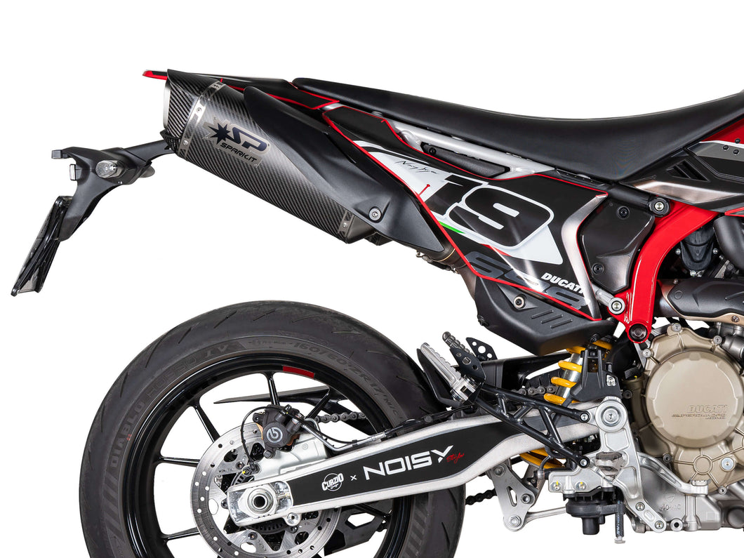 SPARK GDU1809COM Ducati Hypermotard 698 Mono (2024+) Double Carbon Slip-on Exhaust Kit 