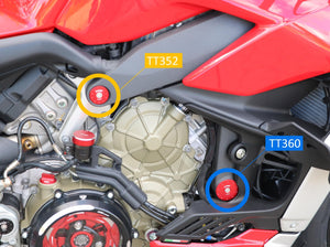 TT352 - CNC RACING Ducati Panigale V4 / Streetfighter Frame Plugs
