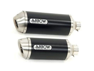 ARROW 71748AON+71410MI Aprilia Shiver 750 (2007+) Dark Aluminum Slip-on Exhaust 