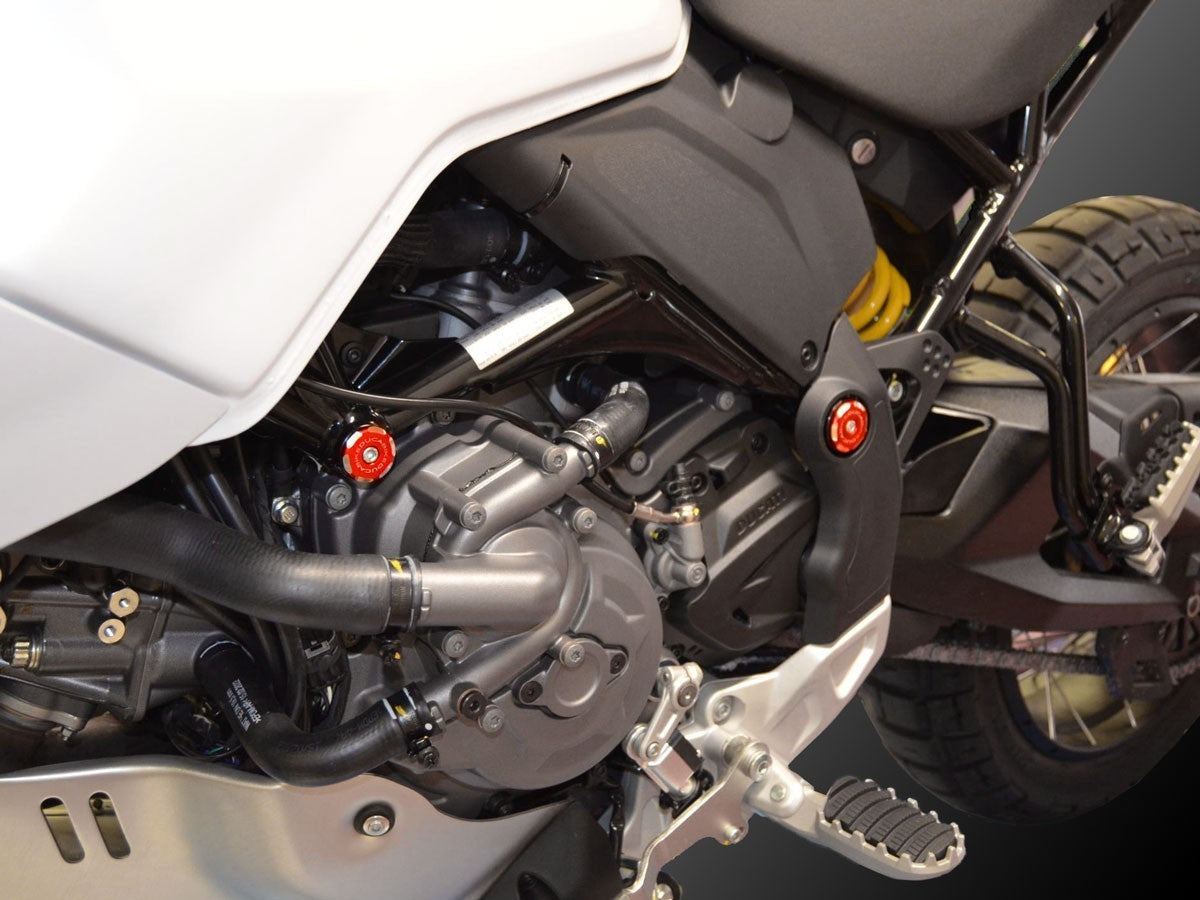 Frame Plug Kit TTDSX02 - DBK Ducati DesertX Frame Plugs Kit (bicolor; 4pcs) – Desmoheart