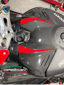 CARBONVANI Ducati Panigale V4 (2022+) Carbon Tank Battery Cover (DP version; black/red) – Accessories in Desmoheart – an Motorcycle Aftermarket Parts & Accessories Online Shop