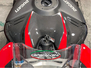 CARBONVANI Ducati Panigale V4 (2022+) Carbon Tank Battery Cover (DP version; black/red) – Accessories in Desmoheart – an Motorcycle Aftermarket Parts & Accessories Online Shop