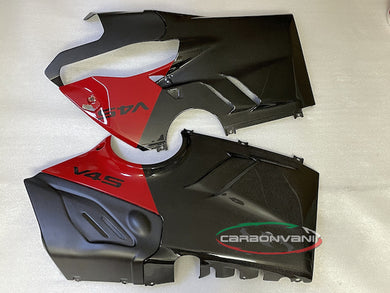 CARBONVANI Ducati Panigale V4 (2022+) Carbon Belly Pan (for Akrapovic exhaust; red)