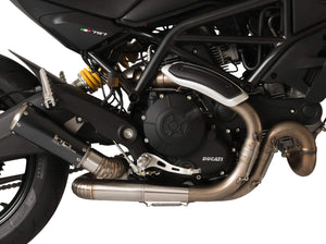 HP CORSE Ducati Monster 797 Slip-on Exhaust "GP-07 Black" (racing; with wire mesh)