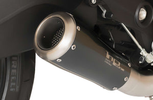 HP CORSE Ducati Monster 797 Slip-on Exhaust "GP-07 Black Short" (racing; with aluminum ring)
