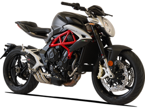 HP CORSE MV Agusta Brutale / Dragster 800 (16/18) Slip-on Exhaust "HydroTre Satin" (racing; with carbon cover)