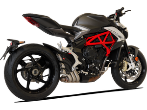 HP CORSE MV Agusta Brutale / Dragster 800 (16/18) Slip-on Exhaust "HydroTre Satin" (racing; with carbon cover)