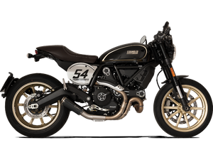 HP CORSE Ducati Scrambler 800 (2015+) Slip-on Exhaust "GP-07 Black" (EU homologated; with aluminum end-cap)