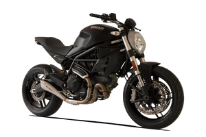 HP CORSE Ducati Monster 797 Slip-on Exhaust "Hydroform Satin Short" (racing only)