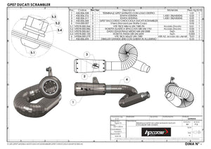 HP CORSE Ducati Scrambler 800 (2015+) Slip-on Exhaust "GP-07 Satin" (EU homologated; with wire mesh)