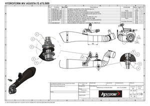 HP CORSE MV Agusta Rivale 800 Slip-on Exhaust "Hydroform Black" (EU homologated)