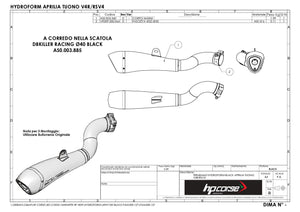 HP CORSE Aprilia Tuono V4 (15/16) Slip-on Exhaust "Hydroform Satin" (racing)