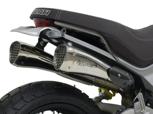 HP CORSE Ducati Scrambler 1100 Dual Slip-on Exhaust "Hydroform Corsa Short Polish" (racing)