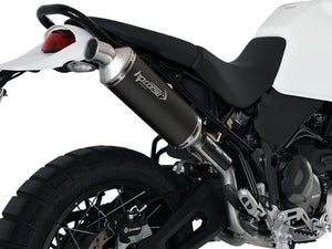 HP CORSE Ducati DesertX (2022+) High-mount Slip-on Exhaust "SP-1 Titanium Short Black" (Euro 5)