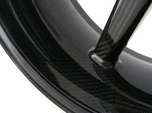 BST Ducati Monster 1200 Carbon Wheel "Mamba TEK" (offset rear, 7 straight spokes, black hubs)