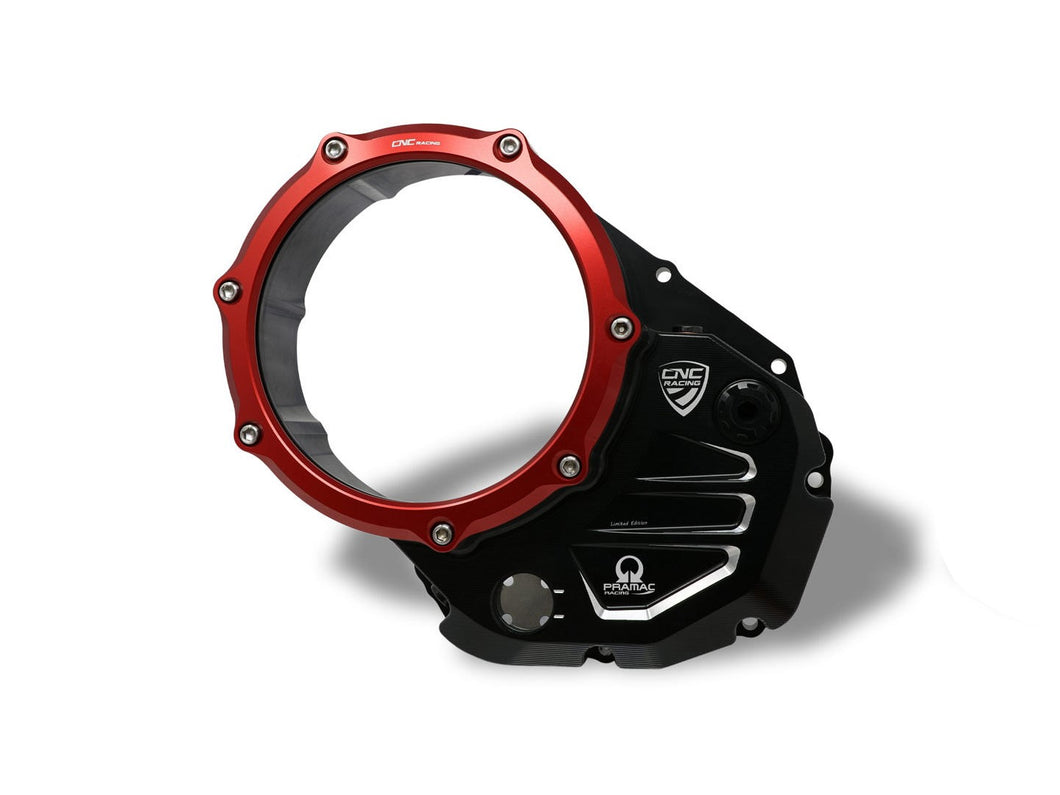 CA501PR - CNC RACING Ducati Oil Bath Clear Clutch Cover (Pramac edition)