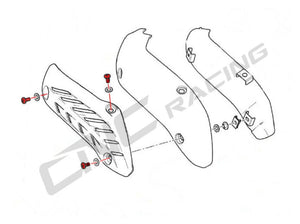 KV420 - CNC RACING Ducati Monster 1200/821 OEM Exhaust Pipe Heat Guard Screws