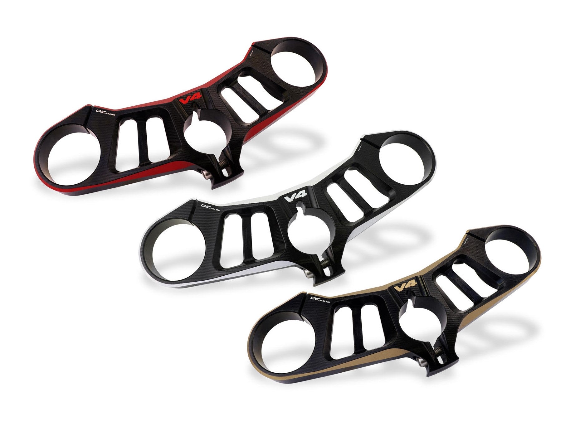 CNC RACING Ducati Panigale V4 Triple Clamps Top Yoke (bi-color) u003c!--–  Desmoheart --u003e