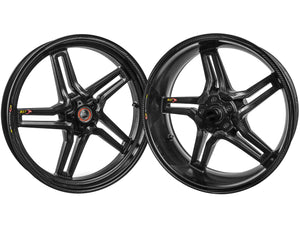 BST MV Agusta Turismo Veloce Carbon Wheels Set "Rapid TEK" (front & offset rear, 5 slanted spokes, black hubs) – Accessories in Desmoheart – an Motorcycle Aftermarket Parts & Accessories Online Shop