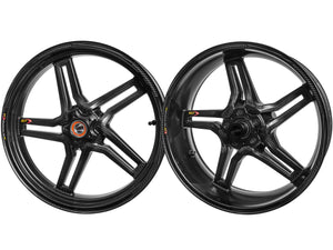 BST Aprilia RSV4 Carbon Wheels Set "Rapid TEK" (front & conventional rear, 5 slanted spokes, black hubs) – Accessories in Desmoheart – an Motorcycle Aftermarket Parts & Accessories Online Shop