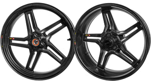 BST MV Agusta Dragster 800 Carbon Wheels "Rapid TEK" (front & offset rear, 5 slanted spokes, black hubs) – Accessories in Desmoheart – an Motorcycle Aftermarket Parts & Accessories Online Shop