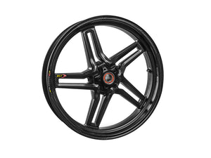 BST Aprilia Tuono V4 Carbon Wheel "Rapid TEK" (front, 5 slanted spokes, black hubs)