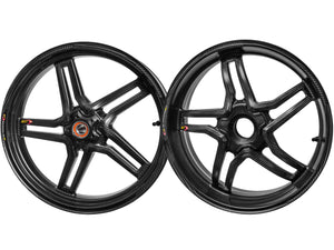 BST Ducati Panigale 1199/1299 Carbon Wheels Set "Rapid TEK" (front & offset rear, 5 slanted spokes, black hubs) – Accessories in Desmoheart – an Motorcycle Aftermarket Parts & Accessories Online Shop