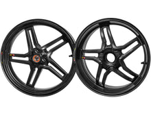 BST Ducati Hypermotard 796/821/939 Carbon Wheels "Rapid TEK" (front & offset rear, 5 slanted spokes, black hubs)