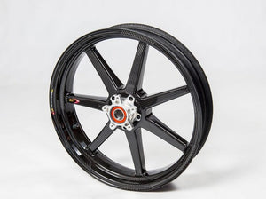 BST Ducati Multistrada 1260/1200 Carbon Wheel "Mamba TEK" (front, 7 straight spokes, silver hubs)