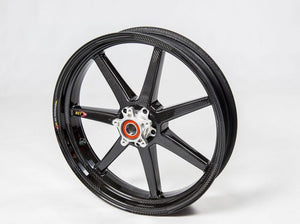 BST Ducati Monster 1100 Carbon Wheels "Mamba TEK" (front & offset rear, 7 straight spokes, silver hubs)