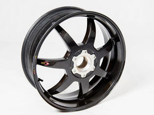 BST Ducati Monster 1200 Carbon Wheel "Mamba TEK" (offset rear, 7 straight spokes, silver hubs)