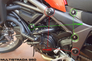 TT350 - CNC RACING Ducati Multistrada 950 / V2 (2017+) Frame Plugs (big holes set)