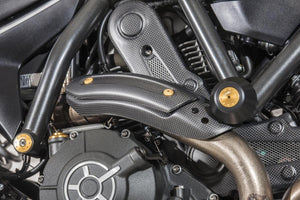 ZA976 - CNC RACING Ducati Monster 797 / Scrambler Carbon Exhaust Pipe Heat Guard Holder