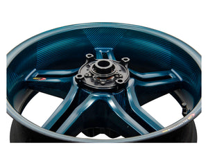 BST MV Agusta Dragster 800 Carbon Wheel "Rapid TEK" (offset rear, 5 slanted spokes, black hubs)