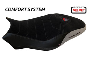 TAPPEZZERIA ITALIA Ducati Monster 821 Comfort Seat Cover "Ovada 3 Velvet" – Accessories in Desmoheart – an Motorcycle Aftermarket Parts & Accessories Online Shop