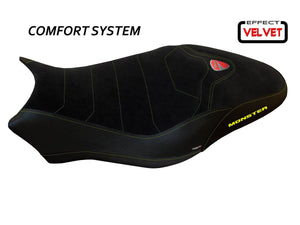 TAPPEZZERIA ITALIA Ducati Monster 821 Comfort Seat Cover "Ovada Total Black Velvet"