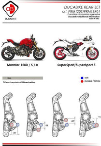 PRM1202 - DUCABIKE Ducati Monster / SuperSport Adjustable Pilot Rearset