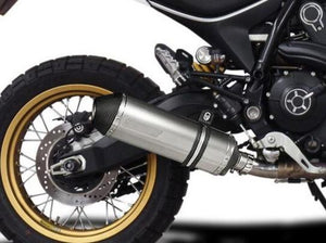 DELKEVIC Ducati Scrambler 800 Desert Sled (17/22) Slip-on Exhaust 13.5" X-Oval Titanium