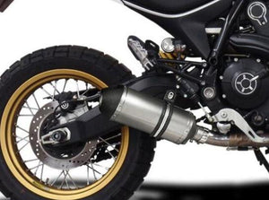 DELKEVIC Ducati Scrambler 800 Desert Sled (17/22) Slip-on Exhaust 10" X-Oval Titanium
